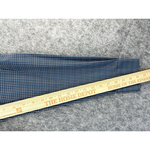Peter Millar Summer Comfort Shirt Men's Blue Check Long Sleeve Stretch Medium - Picture 6 of 8